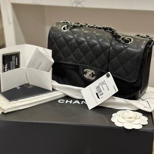 Authentic Chanel Classic Double Flap Small Caviar in Excellent condition